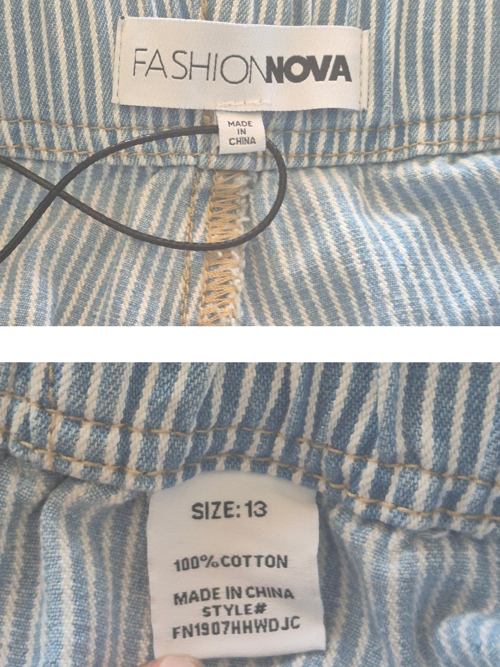 Fashion Nova Verina Non Stretch Stripe Denim Joggers Sz Jr 13 - Picture 7 of 7